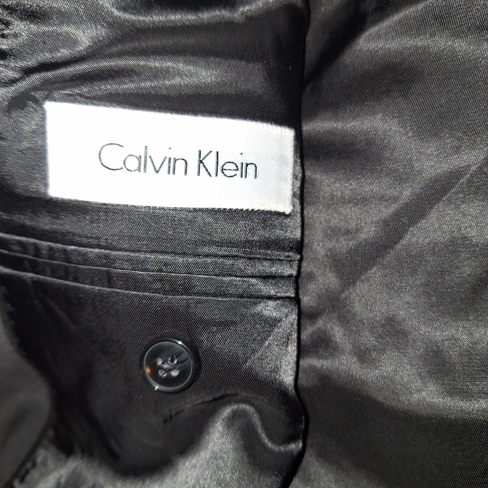 Calvin Klein Black Suit Jacket Blazer 42 Long - Picture 7 of 12